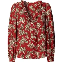 Pepe Jeans Pepe Jeanstil kvinder. PL3051277 Bluse Plency rød (S), Casual, Viscose, Lange ærmer