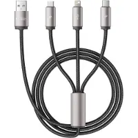 Tech-Protect UltraBoost 3-in-1 Cable - Lightning, USB-C, MicroUSB - 100cm/3.5A - Grå