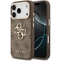GUESS 4G Big 4G Classic logoetui til iPhone 17 Pro - Brun og guld