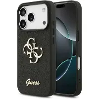 GUESS Fast Glitter Big 4G-etui til iPhone 17 Pro - sort