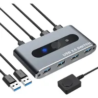 Techly switch USB 3.0 til 2 PC i 4 ud