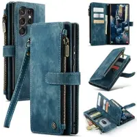 CASEME Samsung Galaxy S23 Ultra 5G 2-i-1 Multifunktionel Pung - Blå