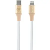 GUESS USB-C/Lightning-kabel med præget logo, 1,5 m, hurtigopladning – guld