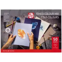 Talens Toned paper pad Cold colour mix | 42 x 29,7 cm (A3), 180 g, 50 ark