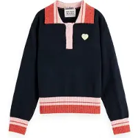 Scotch & Soda Sporty Collar Chest Logo Polo Med Lange ærmer