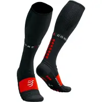 Compressport - Trail running tøj - Full Socks Winter Run Black/High Risk Red til UnisexUld - Størrelse 45-48 - Sort