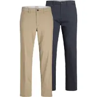 Jack & Jones Lærredsbukser 'JPSTKane Dave' sand / navy