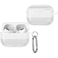 Mtp Products AirPods Pro 3 Børstet TPU Cover med Karabinhage - Karbonfiber - Hvid