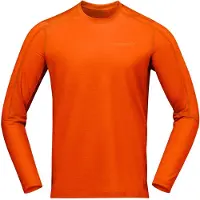 Norrøna - Vandretøj - Falketind EqualiserUll Long Sleeve M Gold Flame til UnisexUld - Størrelse L - Orange