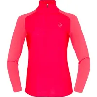 Norrøna - Vandretøj dame - Femund PureUll Zip Neck W Watermelon til UnisexUld - Størrelse M - Lyserød
