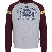 Lonsdale Sweatshirt 'Bregis' gul / grå-meleret / vinrød / hvid