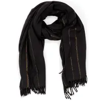 CASH-MERE.CH Sjal beige / sort