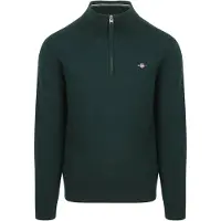 Gant Ganttil mænd. 87213 Grøn pullover med halv lynlås (XXL), Casual, Bomuld, Lange ærmer