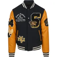 Superdry Superdrytil mænd. M5012183A Vintage lappet Varsity-jakke mairno (XL), Casual, Bomuld, Blå