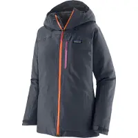 Patagonia - Skijakker dame - W's Insulated Powder Town Jkt Smolder Blue w/Orange Peel til Unisex - Størrelse XS - Flåde