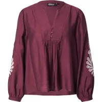 ONLY Bluse 'ONLKana' vinrød / hvid