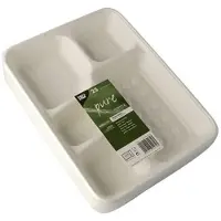 Papstar 88277, Fødevare låg, Hvid, Sukkerrør, Rektangulær, Monokromatisk, 100 °C