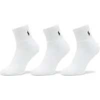 Ralph Lauren Polo Ralph Laurentil mænd. 449655220003 Pakke med 3 hvide kvartssokker (42-46), Afslappet, Bomuld, Polyester, Elastin