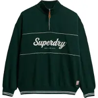 Superdry Superdrytil kvinder. W2012380A Country Club Loose 1/4 Zip sweatshirt i grøn (L), Casual, Bomuld