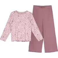 Name it Nattøj - Noos - NkfNightset - Mauve Shadows - - 7-8 år (122-128) - Nattøj 2-delt