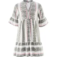 Happy girls Kjole khaki / pink / hvid
