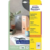 Avery Etiketter QR-kode BlockOut L7121-25 hvid kvadrat 45x45 mm - (20 stk. x 25 ark)