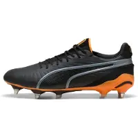 Puma KING ULTIMATE MxSG Football Boots Unisex, Shoes, Black/Heat Fire/Silver, 40.5