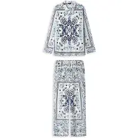 Gisela Pyjamas 'Set' marin / lyseblå / offwhite