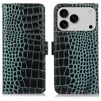 Mtp Products iPhone 17 Pro/18 Pro Crocodile Series Læderpung med RFID - Grøn