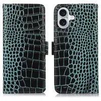 Mtp Products iPhone 17 Crocodile Series Læderpung med RFID - Grøn