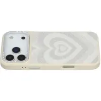 Mtp Products iPhone 17 Pro Jaucase magnetisk hybrid-cover med hjertemønster - hvid
