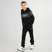 Jack & Jones Drenge Lakewood Hættetrøje Og Joggingbukser Træningsdragt Sort/Mørk Grå Marl Panel