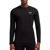 EA7 EA7til mænd. 8NPT28_PJVQZ Core Identity langærmet t-shirt i bomuld, sort (L), Casual, Lange ærmer