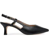 Caprice sling pumps, black, made of Leather with Queenie, Size 38