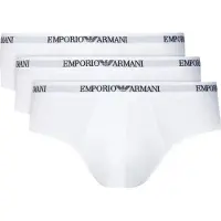 Emporio Armani Emporio Armanitil mænd. EM000258_AF14132 Sæt med 3 hvide, strikkede trusser med stretch (XXL), Afslappet, Bomuld