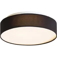 QAZQA Smart loftlampe sort 35 cm inkl. LED og fjernbetjening - Flat Drum