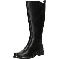 Caprice Boots, black, made of Leather with Block heel, Size 40.5