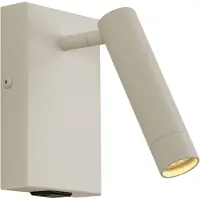 QAZQA Moderne væglampe beige justerbar med USB-C - Croft