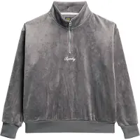 Superdry Superdrytil kvinder. W2012206A Country Club grå sweatshirt i fløjl (L), Casual, Polyester