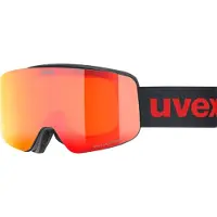 Uvex pwdr FM, skibriller, junior, sort/rød