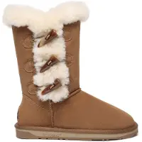 EVER AU Boots 'Ashy' kastaniebrun / uldhvid