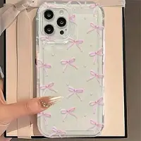 Mtp Products iPhone 12/12 Pro TPU-cover med sløjfe - lyserød / klar