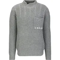 19V69 Italia Pullover 'Areo' grå-meleret / hvid
