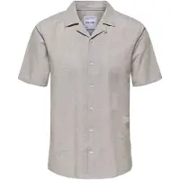 Only & Sons Skjorte 'Cantley' beige / lysegrå