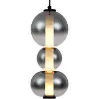 QAZQA Art Deco pendellampe sort med røgfarvet og klart glas 3-lys inkl. LED - Lizzy