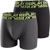 Replay Boksershorts mørkegrå / neongrøn / sort