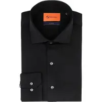 Suitable Poloshirt Slim-Fit Melange Sort måle