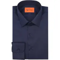 Suitable Twill Skjorte Navy Blå Mørkeblå måle