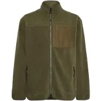 Knowledge cotton apparel - Mærker - Loose Fit Zip Fleece Burned Olive til Unisex - Størrelse S - Kaki