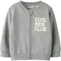 Name It Mini Sweatjakke 'NMMNEIL' grå-meleret / sort / hvid